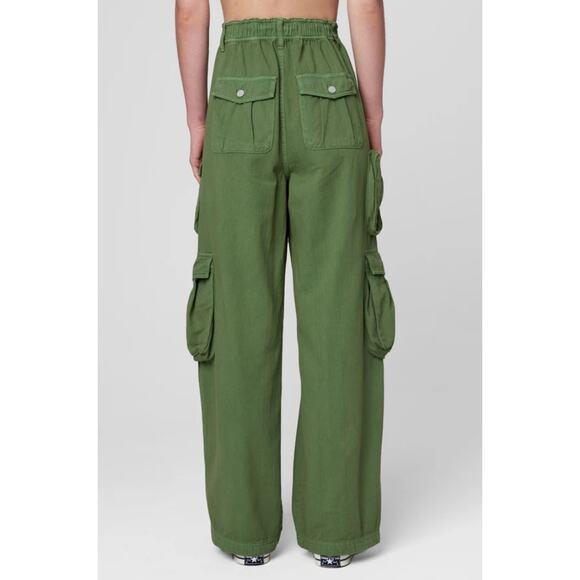 Blank NYC Cargo FRANKLIN Utility High Waist Wide Leg Pant In Macha Please L NWT - Picture 4 of 6